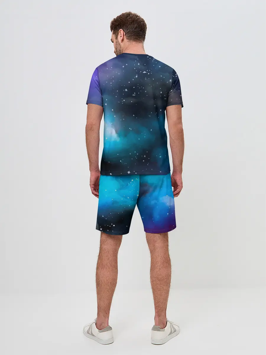 Мужской костюм с шортами / Рисованный Космос