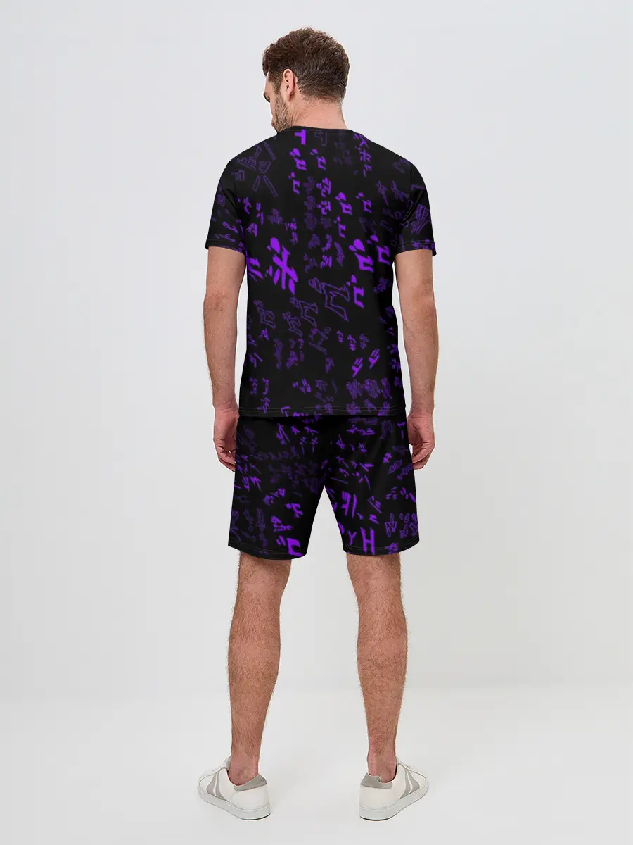 Мужской костюм с шортами / [JJBA] Menacing Pattern purple