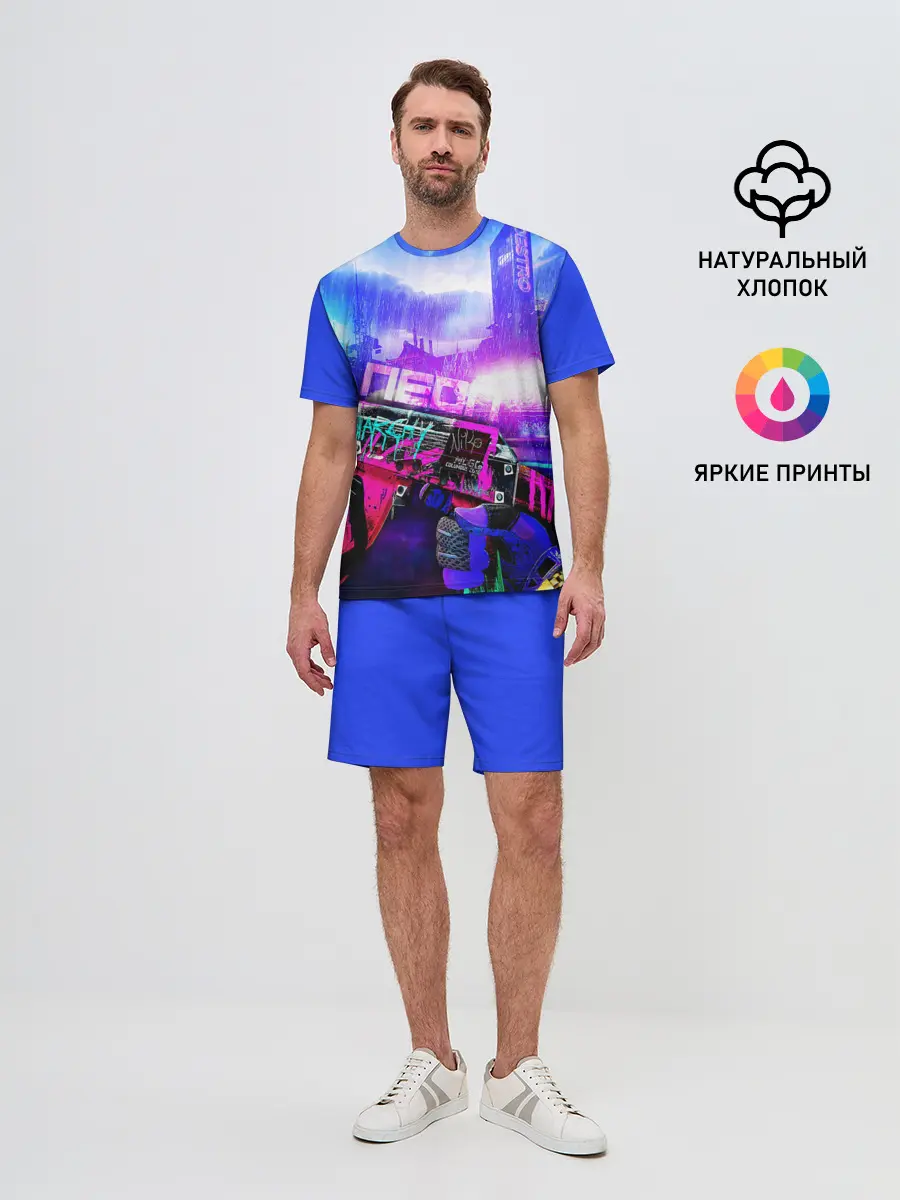Мужской костюм с шортами / CS GO:Неоновая Революция