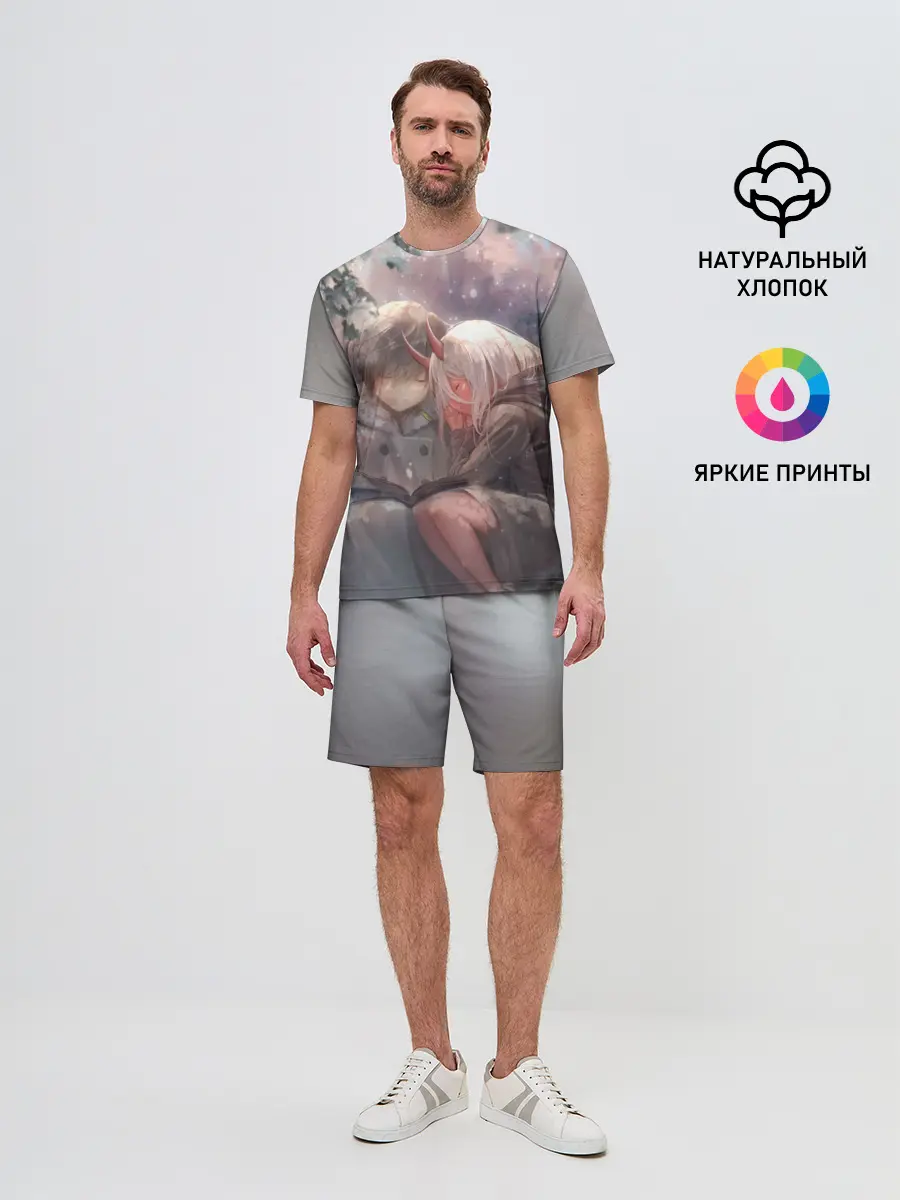 Мужской костюм с шортами / Ноль два и Хиро вместе