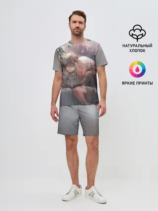 Мужской костюм с шортами / Ноль два и Хиро вместе