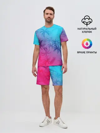 Мужской костюм с шортами / НЕОНОВЫЕ ПАЛЬМЫ / NEON