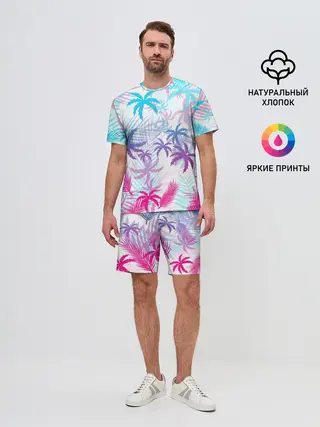 Мужской костюм с шортами / НЕОНОВЫЕ ПАЛЬМЫ