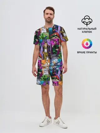 Мужской костюм с шортами / Паттерн джоджо кира спидвагон