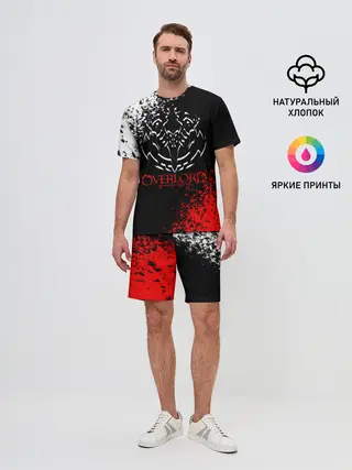 Мужской костюм с шортами / Оверлорд лого краснобелый