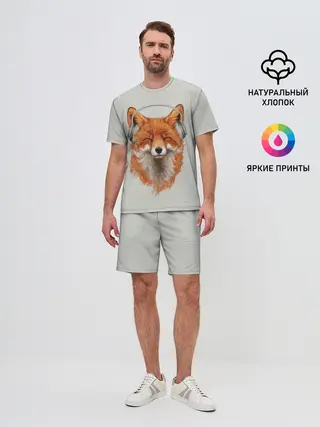 Мужской костюм с шортами / Лиса в наушниках