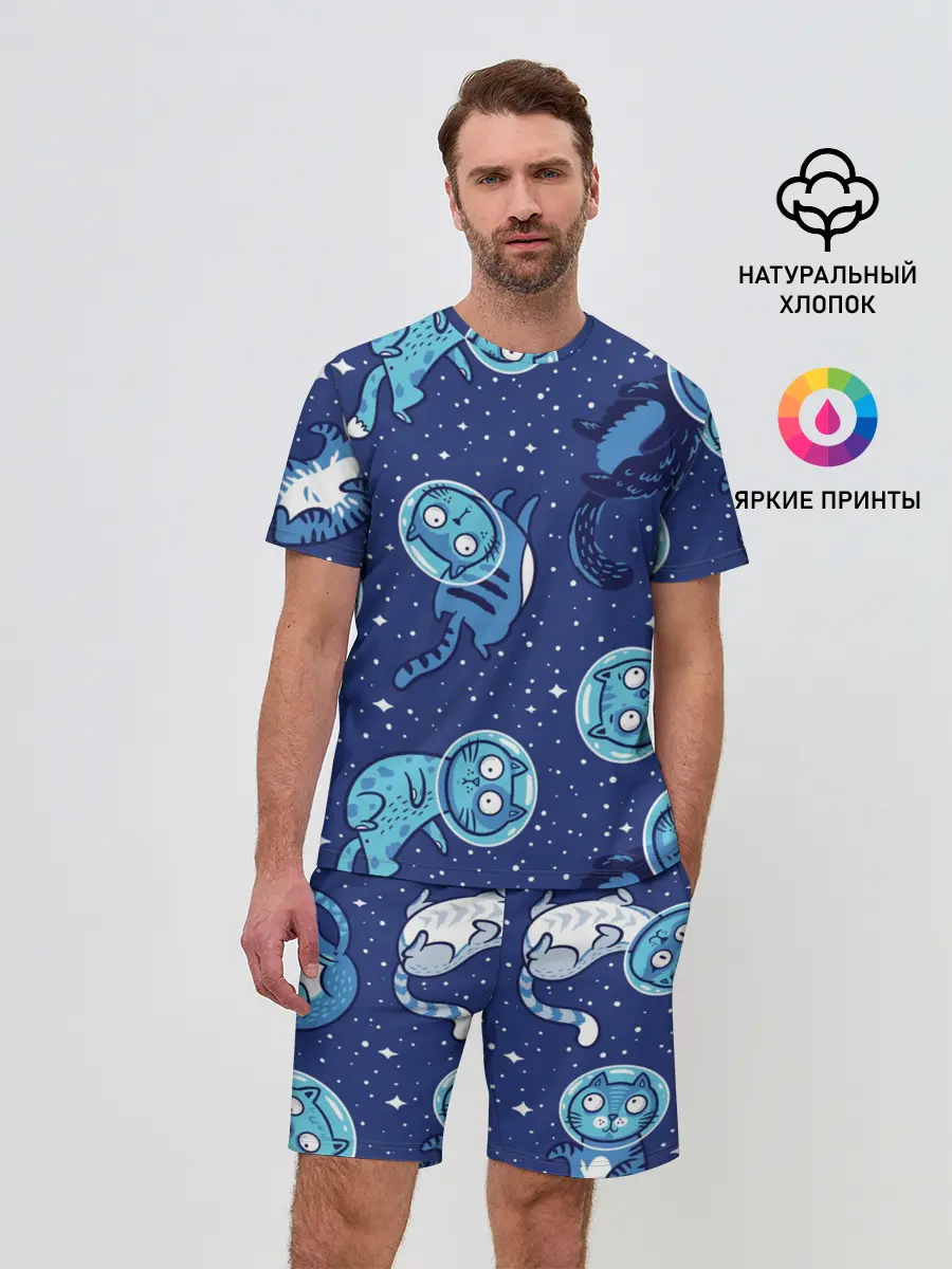 Мужской костюм с шортами / Кот Космонавт