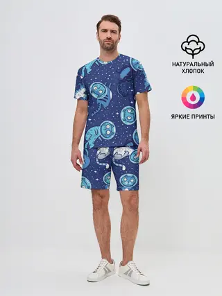 Мужской костюм с шортами / Кот Космонавт