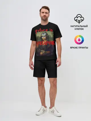 Мужской костюм с шортами / Cyberpunk Mona Lisa