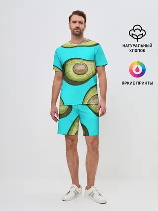 Мужской костюм с шортами / Авокадо