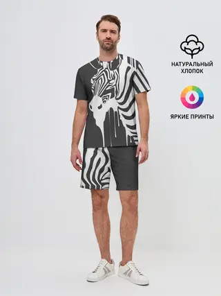 Мужской костюм с шортами / Зебра