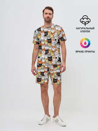 Мужской костюм с шортами / Котики