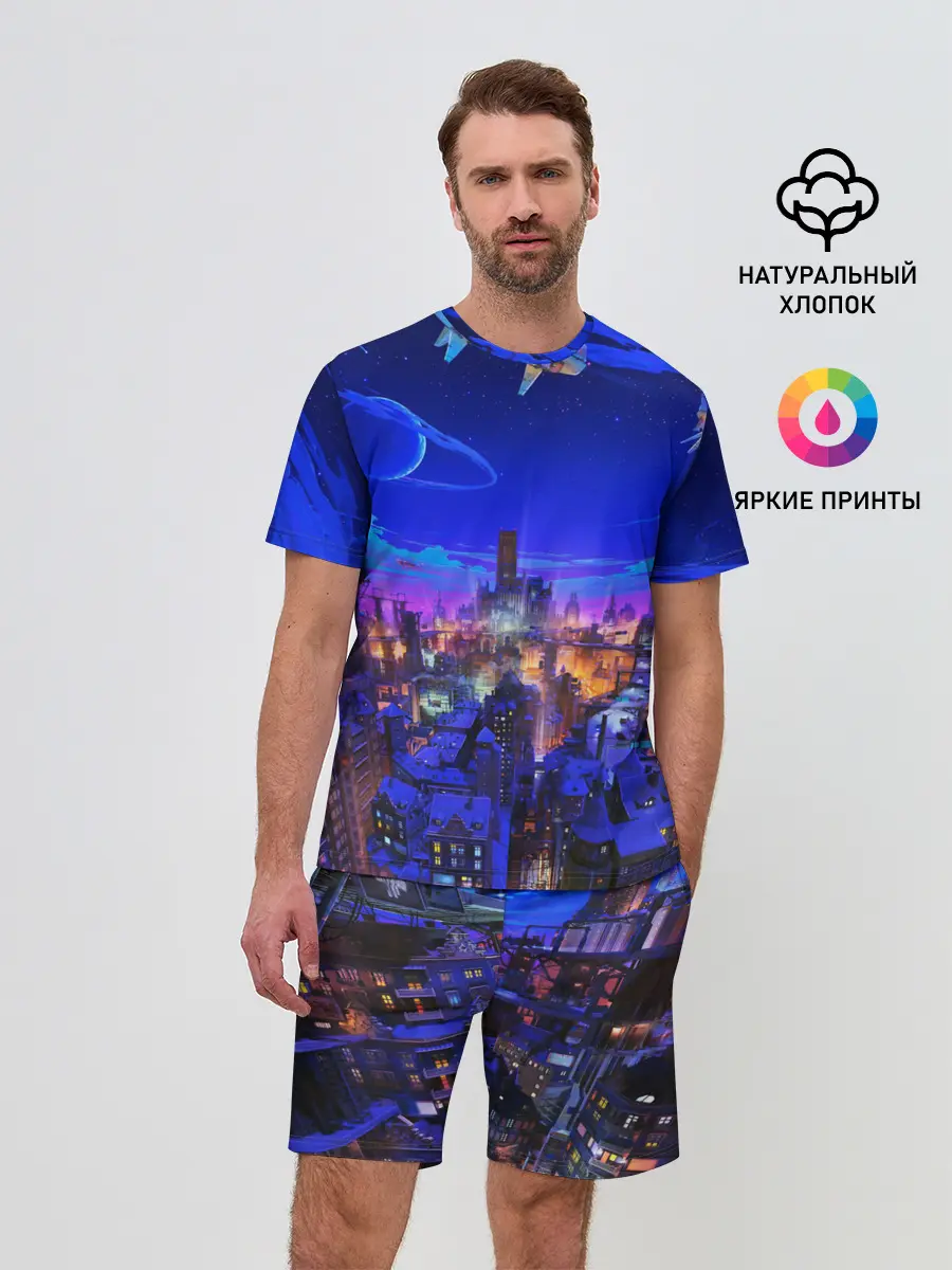 Мужской костюм с шортами / Сказочный город