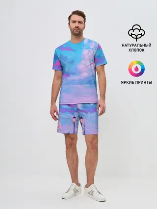 Мужской костюм с шортами / РОЗОВЫЕ ОБЛАКА