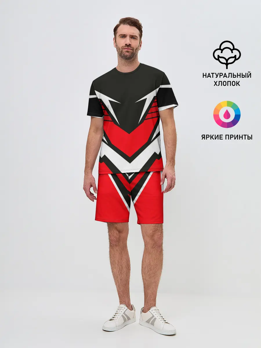 Мужской костюм с шортами / Sports geometry 4