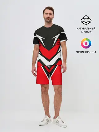 Мужской костюм с шортами / Sports geometry 4