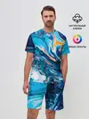 Мужской костюм с шортами / Волны красок