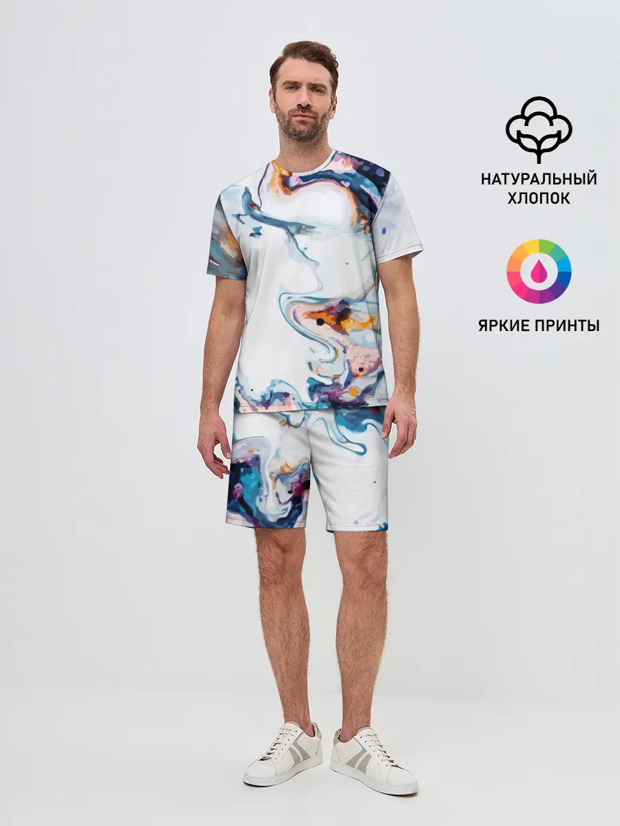 Мужской костюм с шортами / Брызги красок