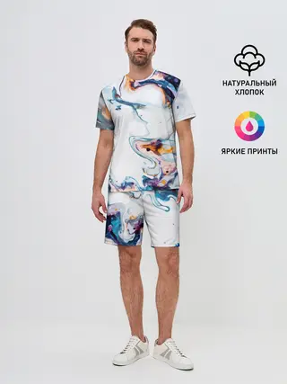 Мужской костюм с шортами / Брызги красок