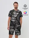 Мужской костюм с шортами / Камуфляжная 3D броня