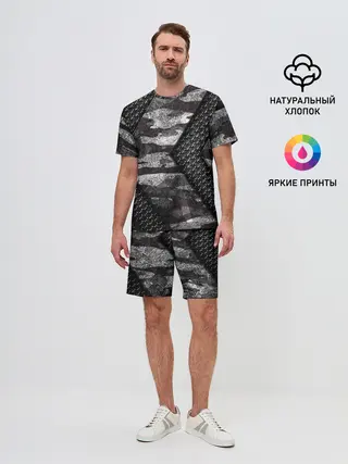 Мужской костюм с шортами / Камуфляжная 3D броня
