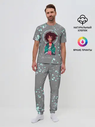 Мужская пижама с брюками / 067 | ГЛИТЧ