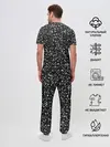 Мужская пижама с брюками / ЧБ мозаика