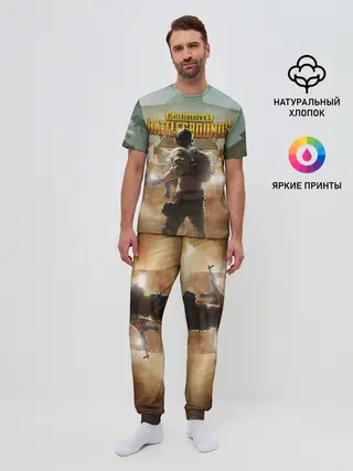 Мужская пижама с брюками / PUBG СОЛДАТ В ШЛЕМЕ | ПАБГ