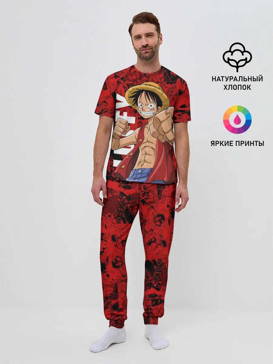 Мужская пижама с брюками / Манки Д. Луффи, One Piece