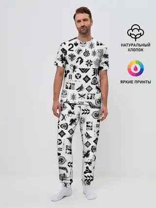 Мужская пижама с брюками / DESTINY 2 LOGO PATTERN / ДЕСТИНИ