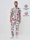 Мужская пижама с брюками / ИГРА В КАЛЬМАРА УЗОР И ПАТТЕРН ЛОГО
