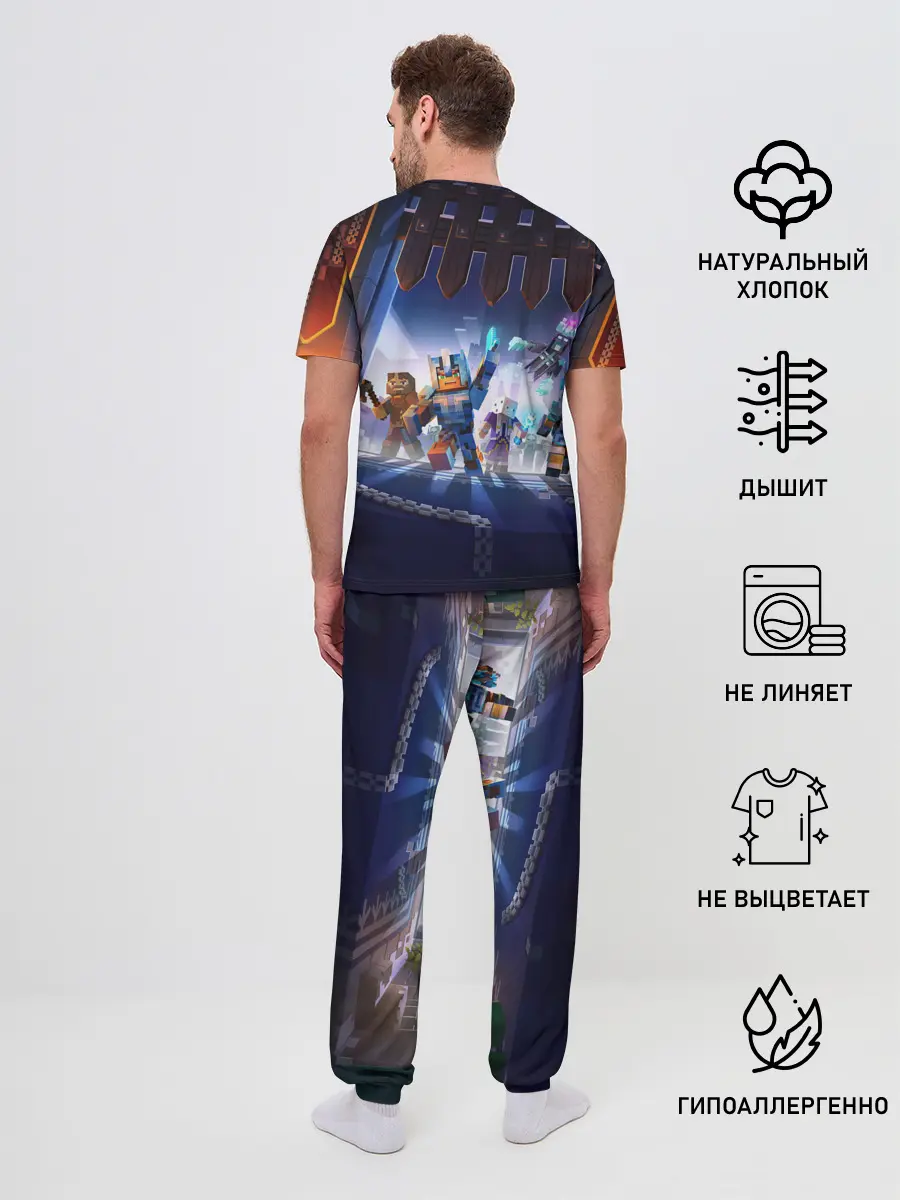 Мужская пижама с брюками / MINECRAFT АРМИЯ КРИПЕРОВ