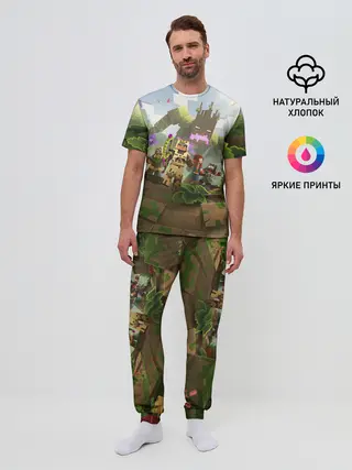 Мужская пижама с брюками / МАЙНКРАФТ ГЕРОИ ПРОТИВ ЗЛА