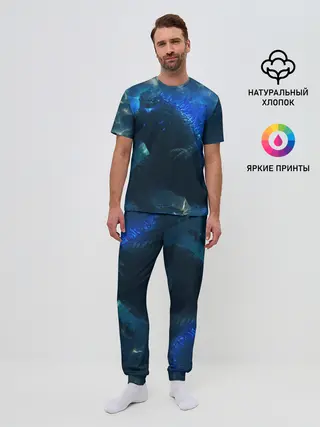 Мужская пижама с брюками / ГОДЗИЛЛА В МОРЕ
