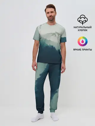 Мужская пижама с брюками / ДРАКОНЫ НАД ЛЕСОМ / DRAGON