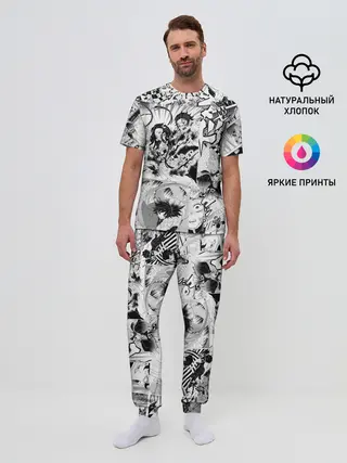 Мужская пижама с брюками / Клинок, рассекающий демонов, МАНГА
