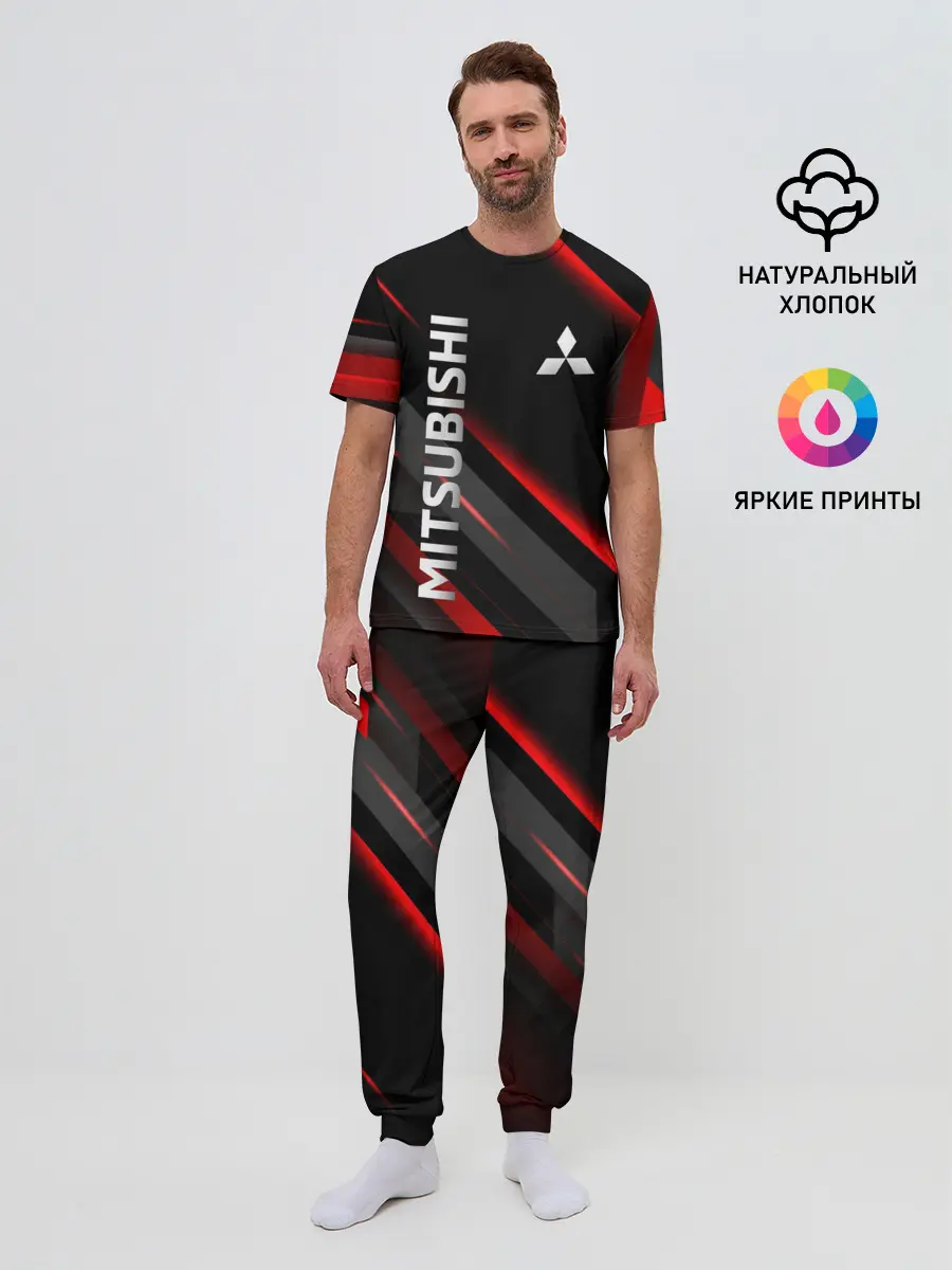 Мужская пижама с брюками / Геометрия митсубиси