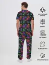 Мужская пижама с брюками / Снежинки в разных цветах