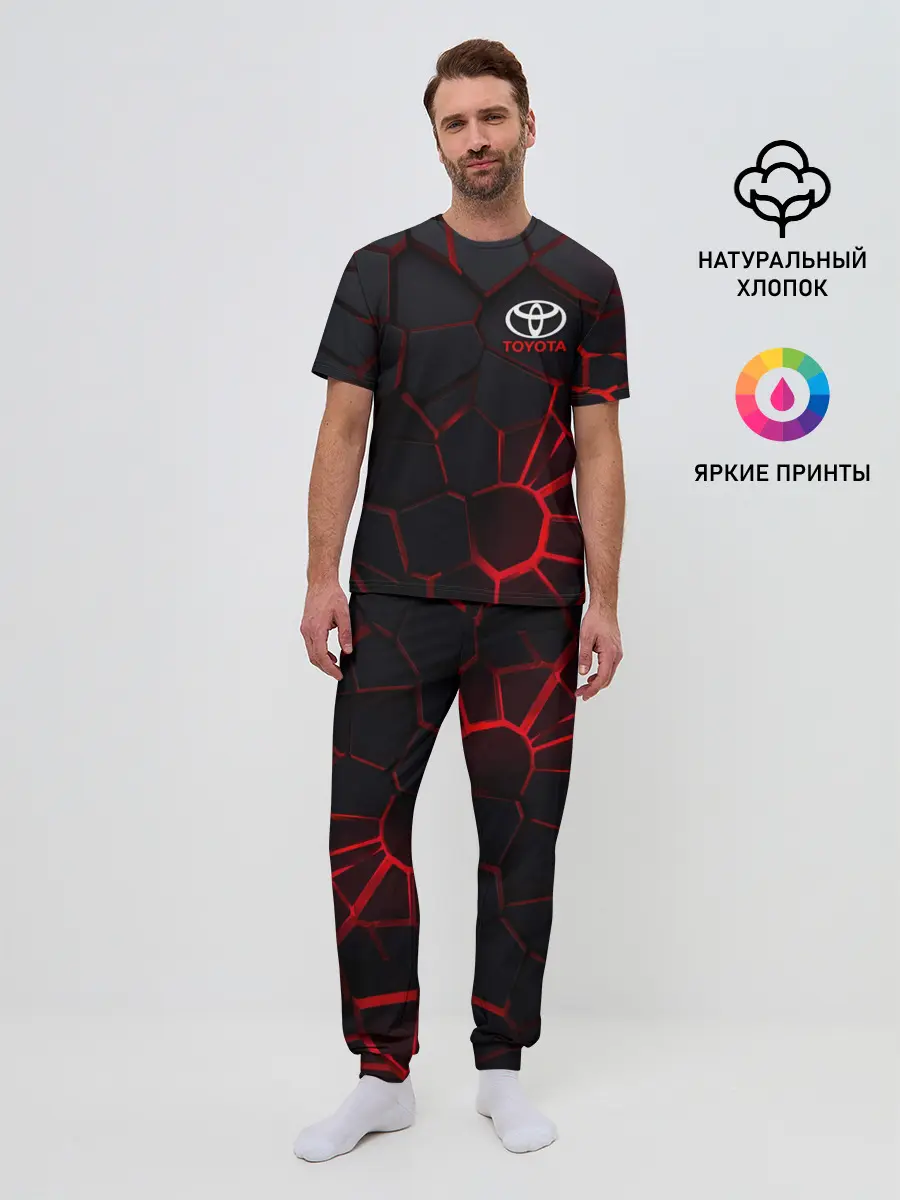 Мужская пижама с брюками / Тойота 3D плиты с подсветкой