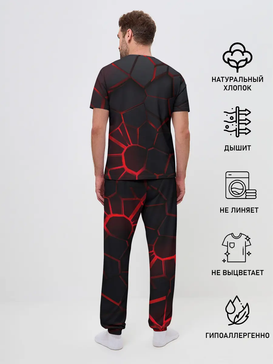 Мужская пижама с брюками / Тойота 3D плиты с подсветкой