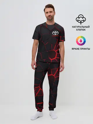 Мужская пижама с брюками / Тойота 3D плиты с подсветкой
