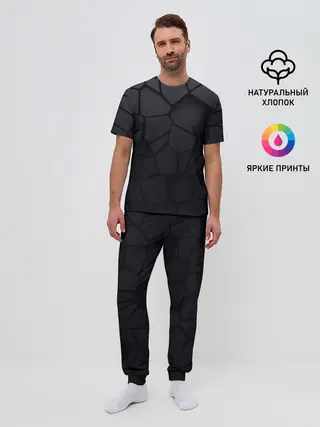 Мужская пижама с брюками / Карбоновые 3D плиты | 3Д плиты геометрия
