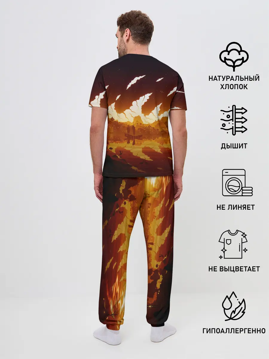 Мужская пижама с брюками / Genshin Impact - Закат над Ли Юэ