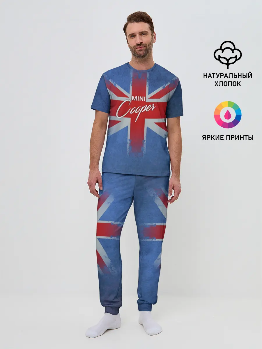 Мужская пижама с брюками / Mini cooper Великобритания