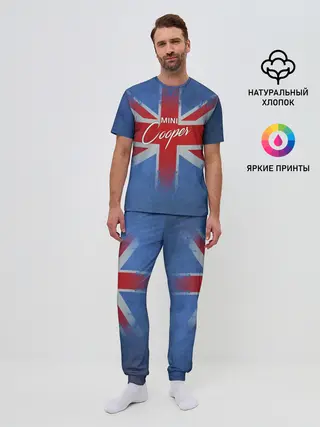 Мужская пижама с брюками / Mini cooper Великобритания