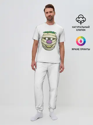 Мужская пижама с брюками / улыбающейся голова мумии