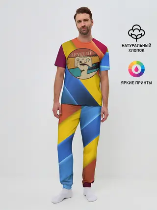 Мужская пижама с брюками / Джойстик | Level Up