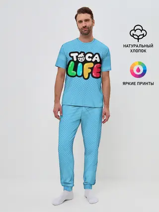 Мужская пижама с брюками / Toca Boca logo | Тока Бока логотип