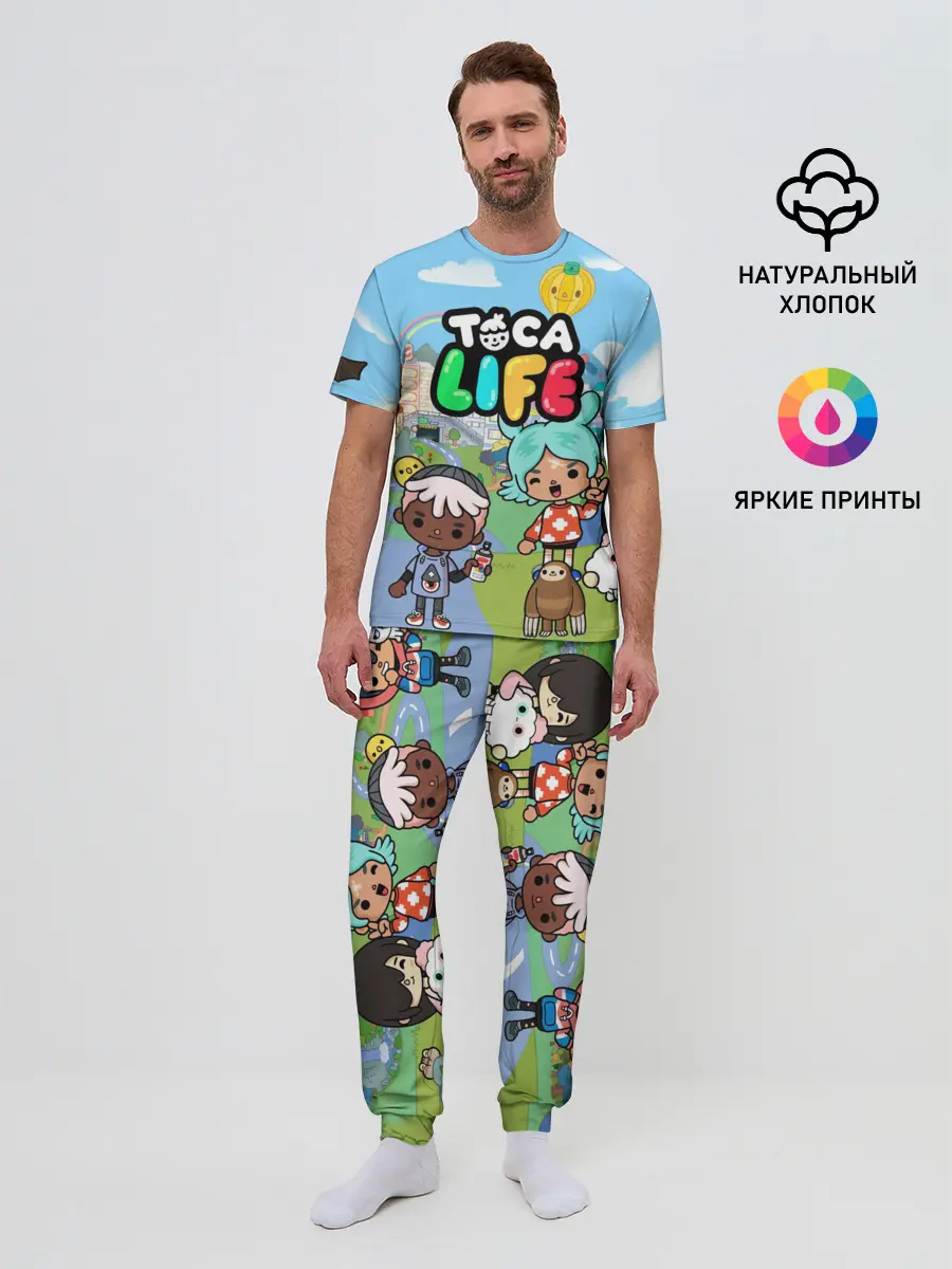 Мужская пижама с брюками / Toca Boca | Тока бока Рита, Зик, Нари, Леон