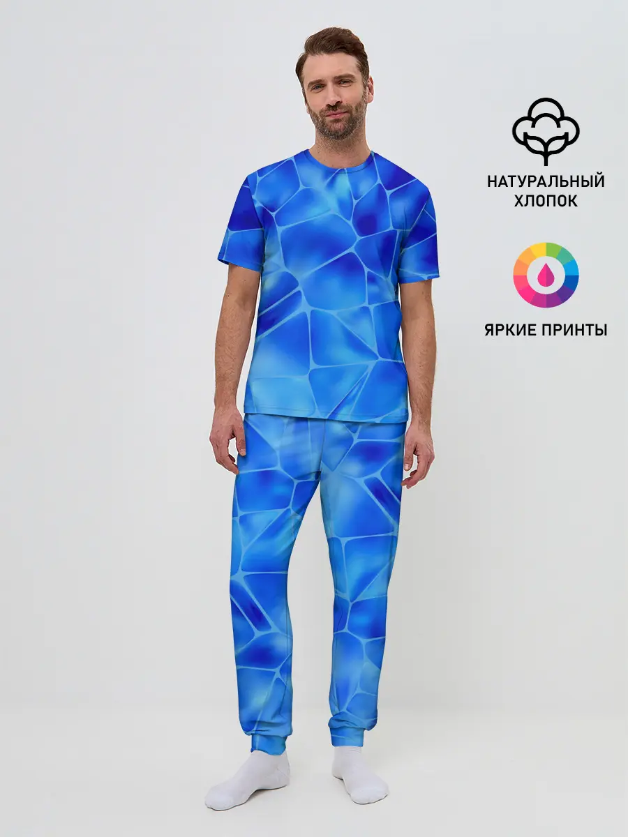 Мужская пижама с брюками / Ice Under Water